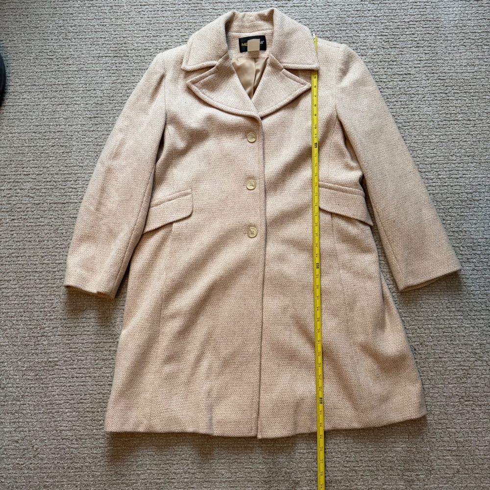 Metrostyle Beige Tweed Wool Blend Coat Blazer Size 20 - Picture 8 of 10
